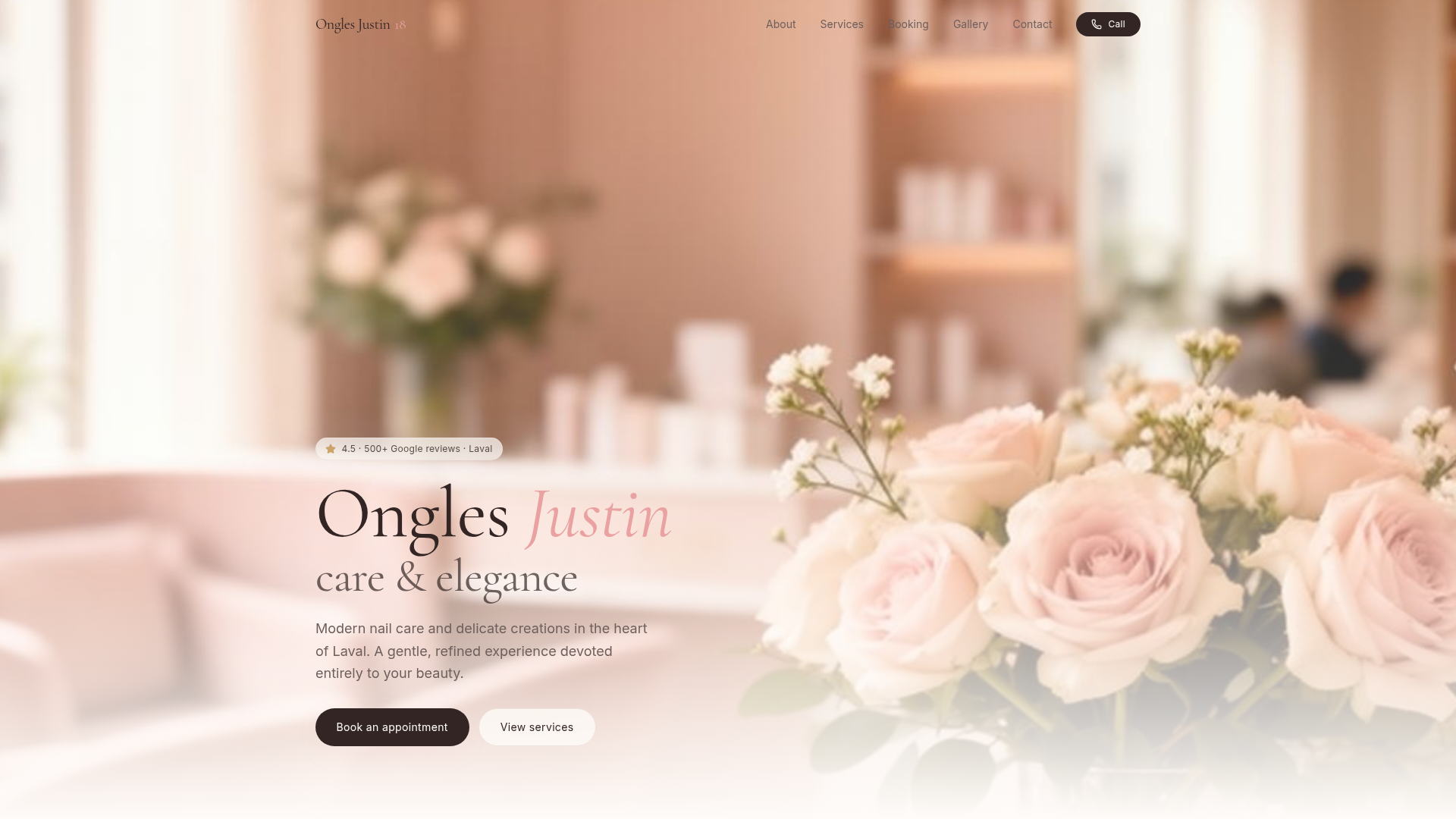 Ongles Justin 18 — website preview